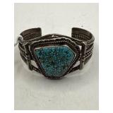 Vintage Navajo Silver and Turquoise Cuff