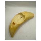 Carved Animal Tusk with Bowl