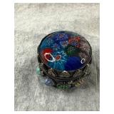 Decorative Millefiori Glass and Metal Box