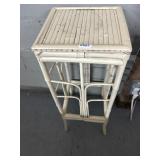 White Painted Bamboo Accent Stand