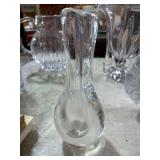 Signed Clear Glass Bud Vase