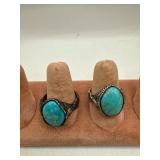 Sterling Silver Turquoise Rings Set