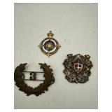 Three Military and Society Badges