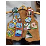 Vintage Suede Vest With Patches