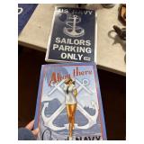 Two Decorative Navy-Themed Signs