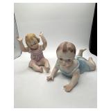 Hand-Painted Porcelain Baby Figurines