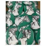 Green Porcelain Medallions