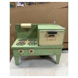 Vintage Metal Toy Stove in Green Finish
