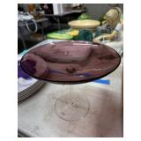 Amethyst Glass Compote on Clear Stem