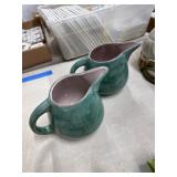 Green Glazed Ceramic Pitcher Set