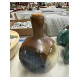 Multicolored Glazed Pottery Bottle