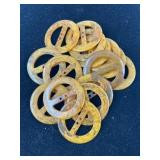 Round Marbled Amber Buttons