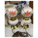 Mini Table Lamps with Floral Design