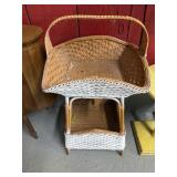 Two-Tier Wicker Basket Stand