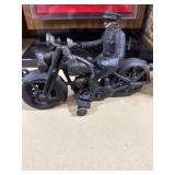 Cast Iron Police Motorcycle Toy