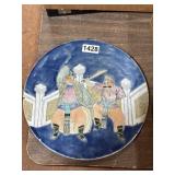 11-Inch Porcelain Plaque with Figures