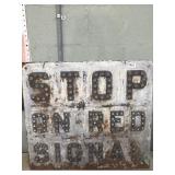 Vintage Reflective Stop Sign, 26ï¿½23