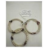 Freshwater Pearl Bangles With Gemstones