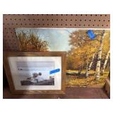 2-Piece Art Lot With Wood Framed Print