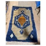 Wool Area Rug with Geometric Design