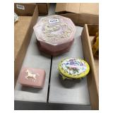 3 Pc Trinket Boxes in Various Materials