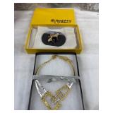 Alex Nicole Bee Brooch and Goldtone Necklace