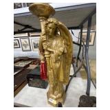 27ï¿½ Gilded Angel Statue With Torch