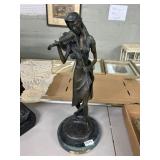 22ï¿½ Demetre Chiparus Bronze Violin Lady Sculpture