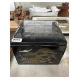 Japanese Lacquerware Box with Crane Design