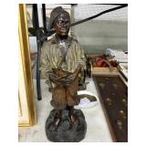 Bronze-Style Figurative Sculpture Vase