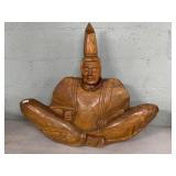 Antique Japanese Shinto 35 inch carved wood Figure