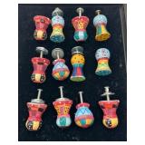 12 Hand-Painted Drawer Knobs