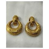 Gold-Tone Clip-On Hoop Earrings
