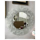 Round Frosted Glass Mirror, 29ï¿½ Diameter
