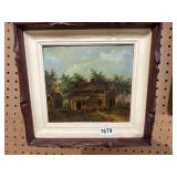 10ï¿½10 Painting of Log Cabin Scene