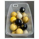 Pool Balls in Plastic Container