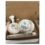 Porcelain Decorative Dish and Vase Set