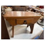 Wooden Stool with Storage Drawer