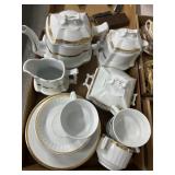 White and Gold Porcelain Tea Set