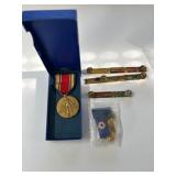 WWII Medal with Bars and Insignia Set