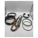 Bangles and Beaded Necklace