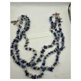Three-Strand Necklace With Lapis Lazuli