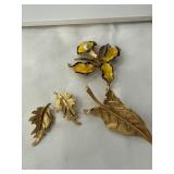 Vintage Gold-Tone Jewelry Lot with Enamel