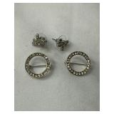 Rhinestone Earrings and Pins