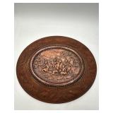 Victorian brass plaque on 15-Inch Oval Wood