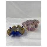 Two Multicolor Art Glass Bowls