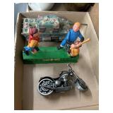 Lot: Tank, Motorcycle, and Figures