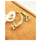 10K Gold and Crystal Heart Earrings