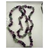 32-Inch Amethyst and Fluorite Necklace