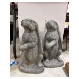 18-Inch Concrete Rabbit Statues